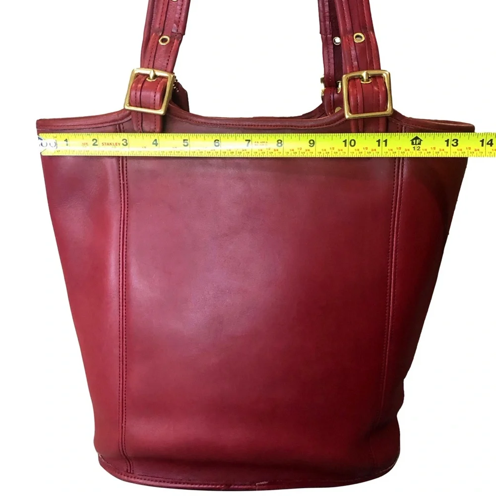 VINTAGE COACH Legacy Red Glove Tanned Leather Large Shopper Tote Bag 9090 COA